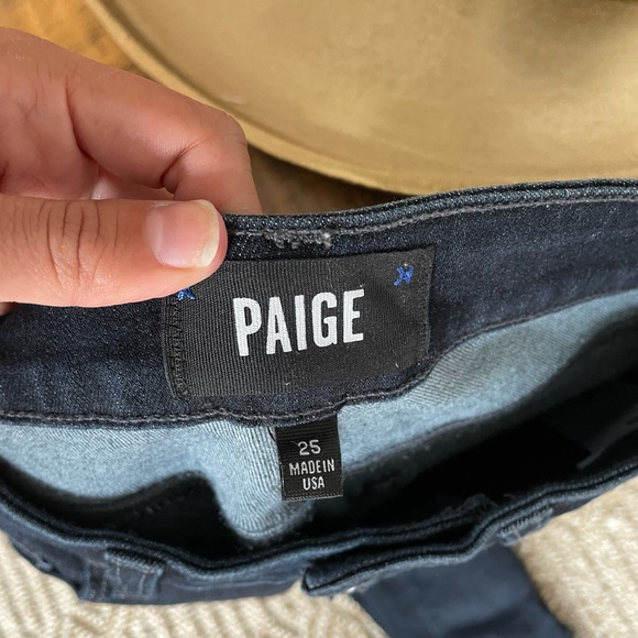 Dark blue Paige jeans with raw hem cut off - Picture 6 of 7